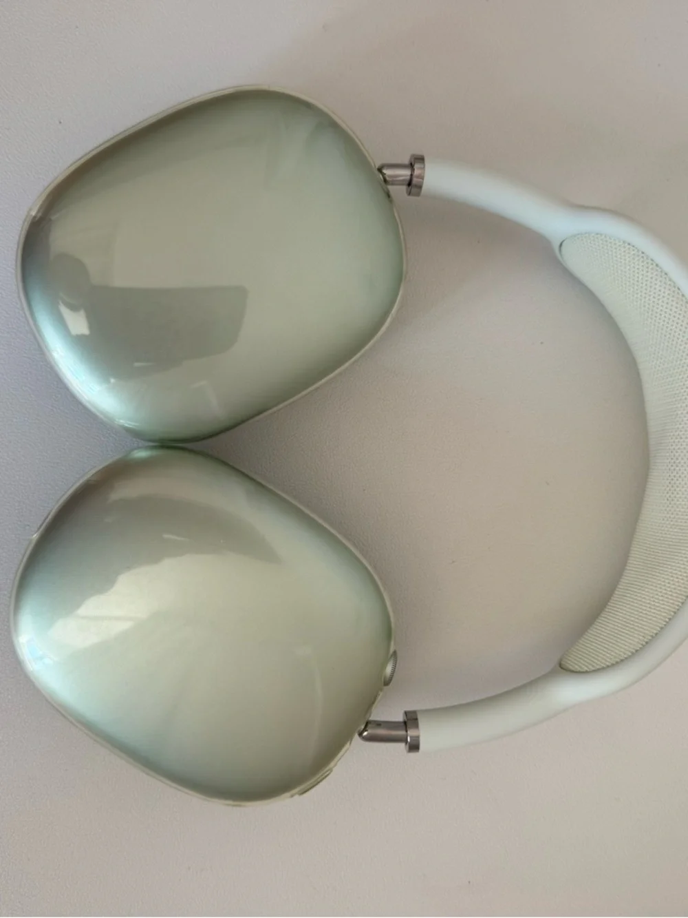 Apple Over-Ear Headphones in Seafoam Green and White